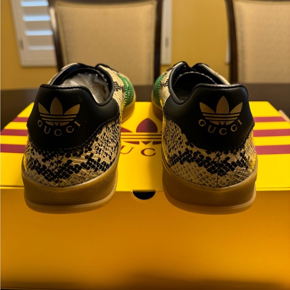 New Gucci x Adidas Gazelle Python Print Leather Sneaker Shoes UK 11.5 / US 12 - Picture 11 of 16